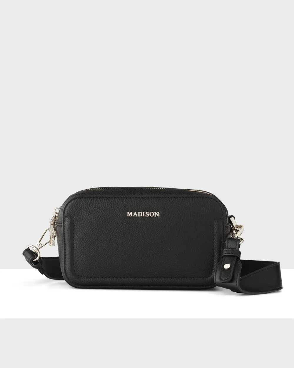 Maddie Double Zip Camera Crossbody Bag   Utility Bag Strap