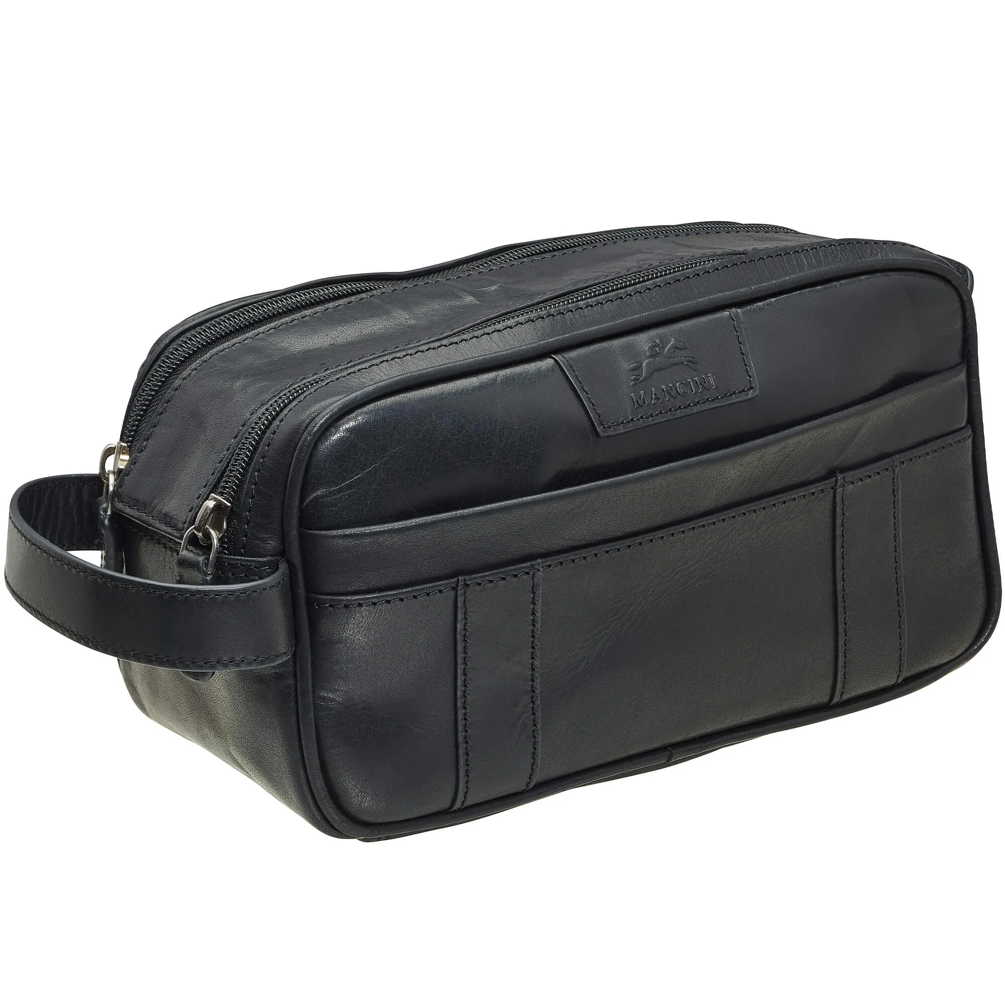 Mancini Buffalo Collection Dual Top Zipper Toiletry Bag