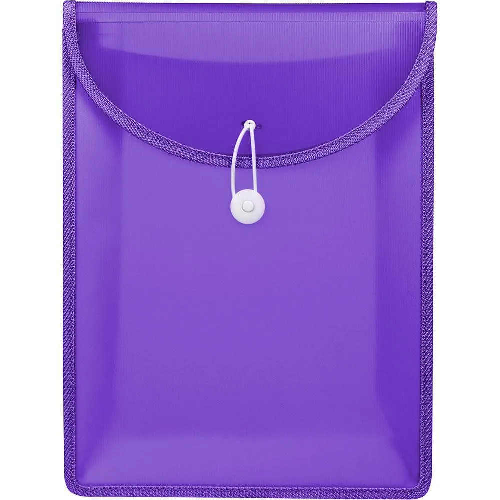 Marbig Top Load File Folder With Elastic Closure PP A4 Violet Purple Pack 10