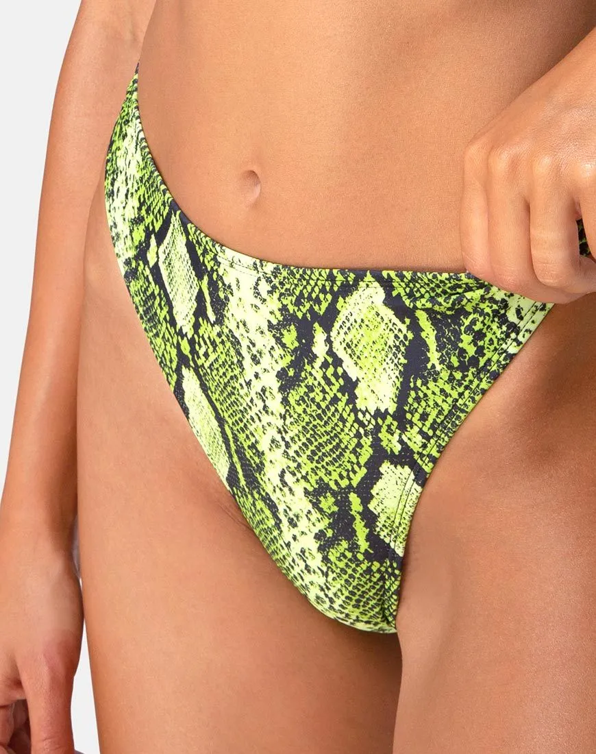 Meeka Bikini Bottom in Slime Lime Snake