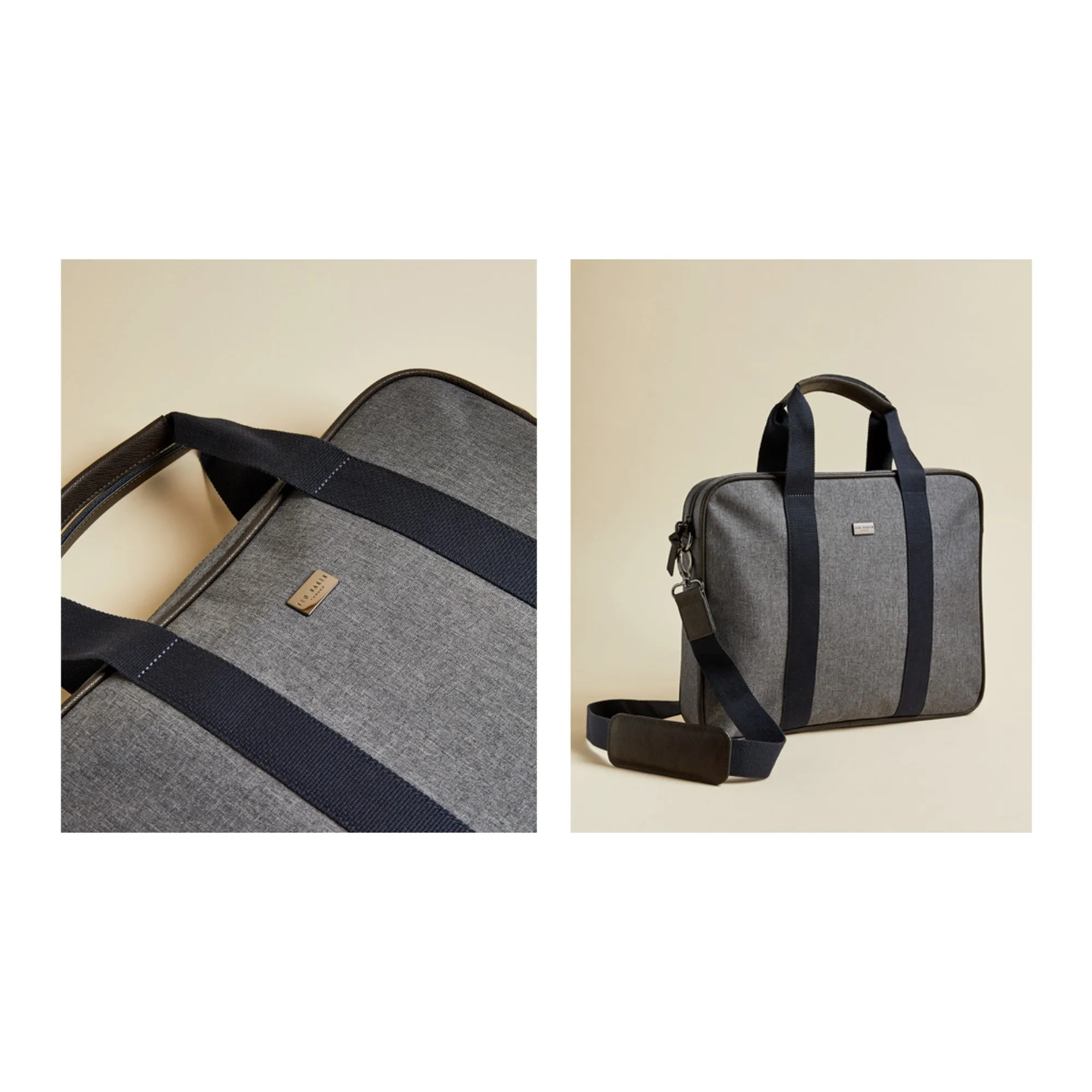 Men Runaway-Nylon Document Bag - Grey-Marl