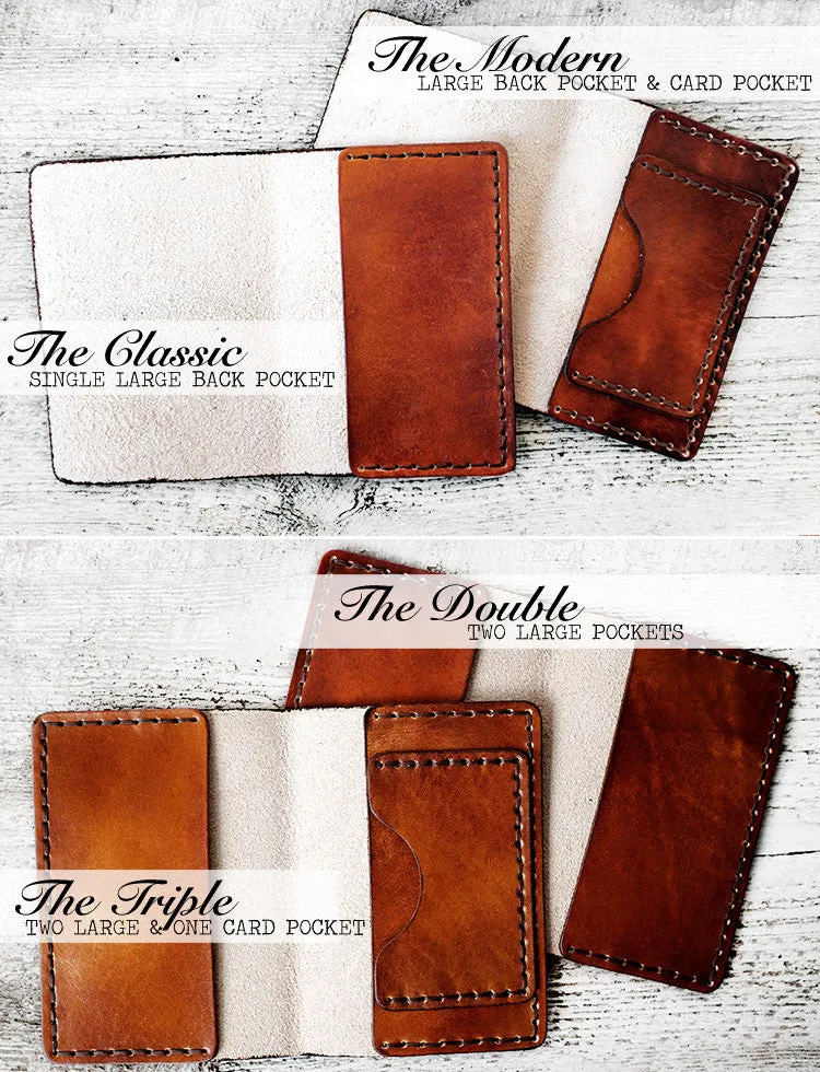 Men's Leather Passport Cover - Deer Antlers