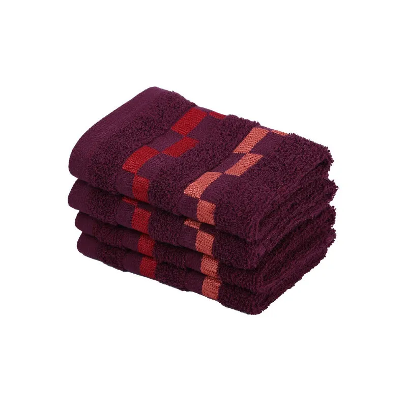 Merriya Face Towel (Wine) - Set Of Four