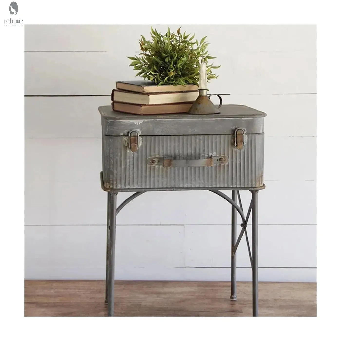 Metal Vintage Suitcase End Table