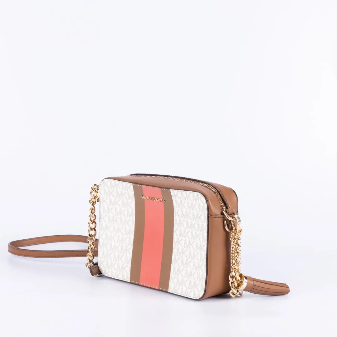 Michael Kors Jet Set Medium Logo Stripe Crossbody Bag