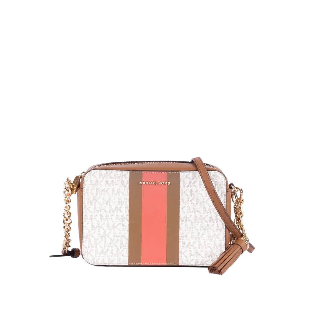 Michael Kors Jet Set Medium Logo Stripe Crossbody Bag