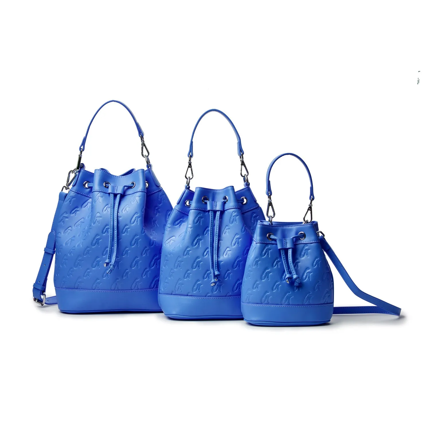 MINI MONOGRAM BUCKET BAG - BLUE