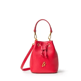 MINI PEBBLE BUCKET BAG - RED