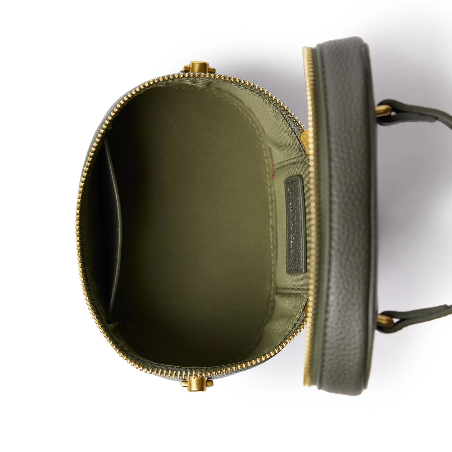 MINI PEBBLE VANITY BAG - OLIVE GREEN