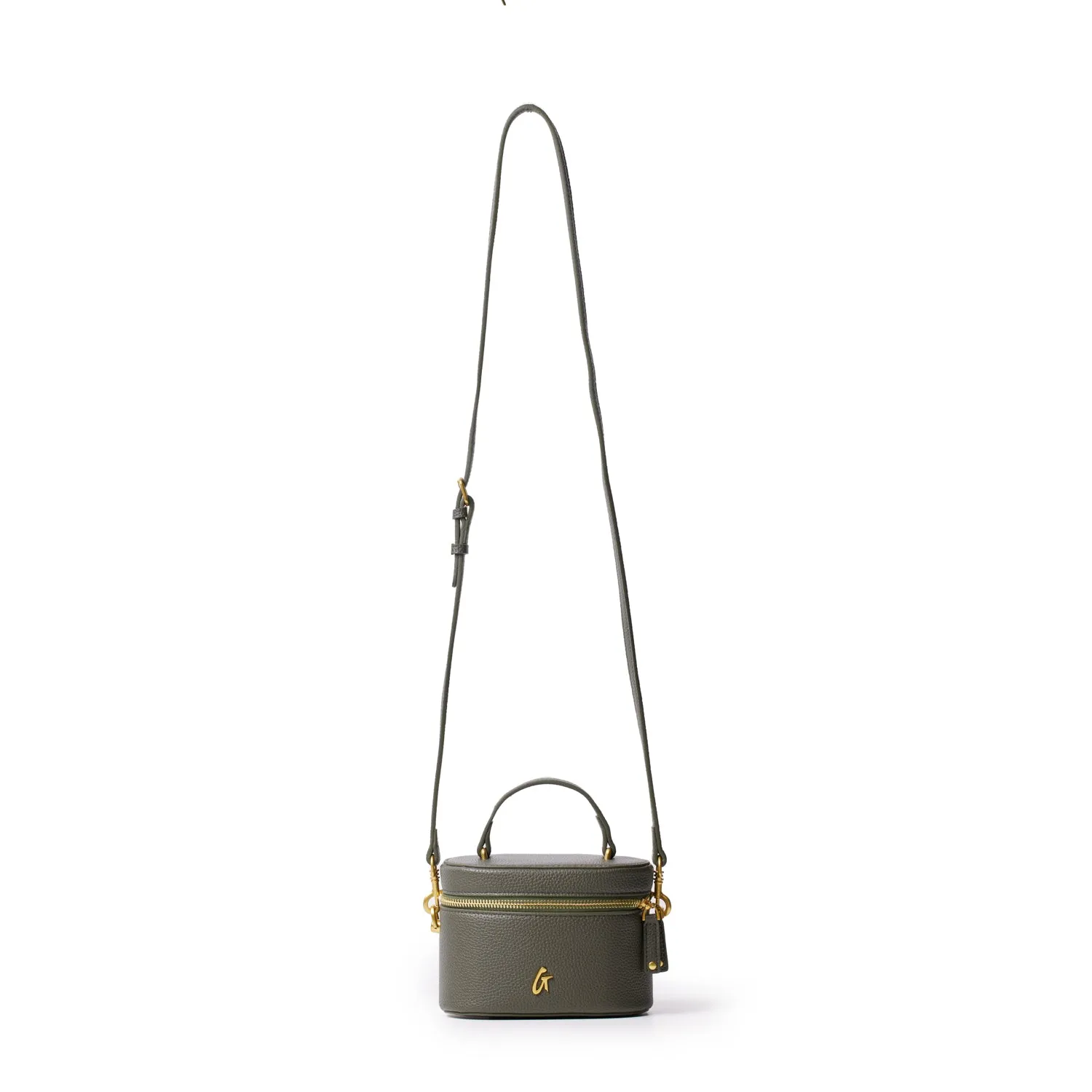 MINI PEBBLE VANITY BAG - OLIVE GREEN