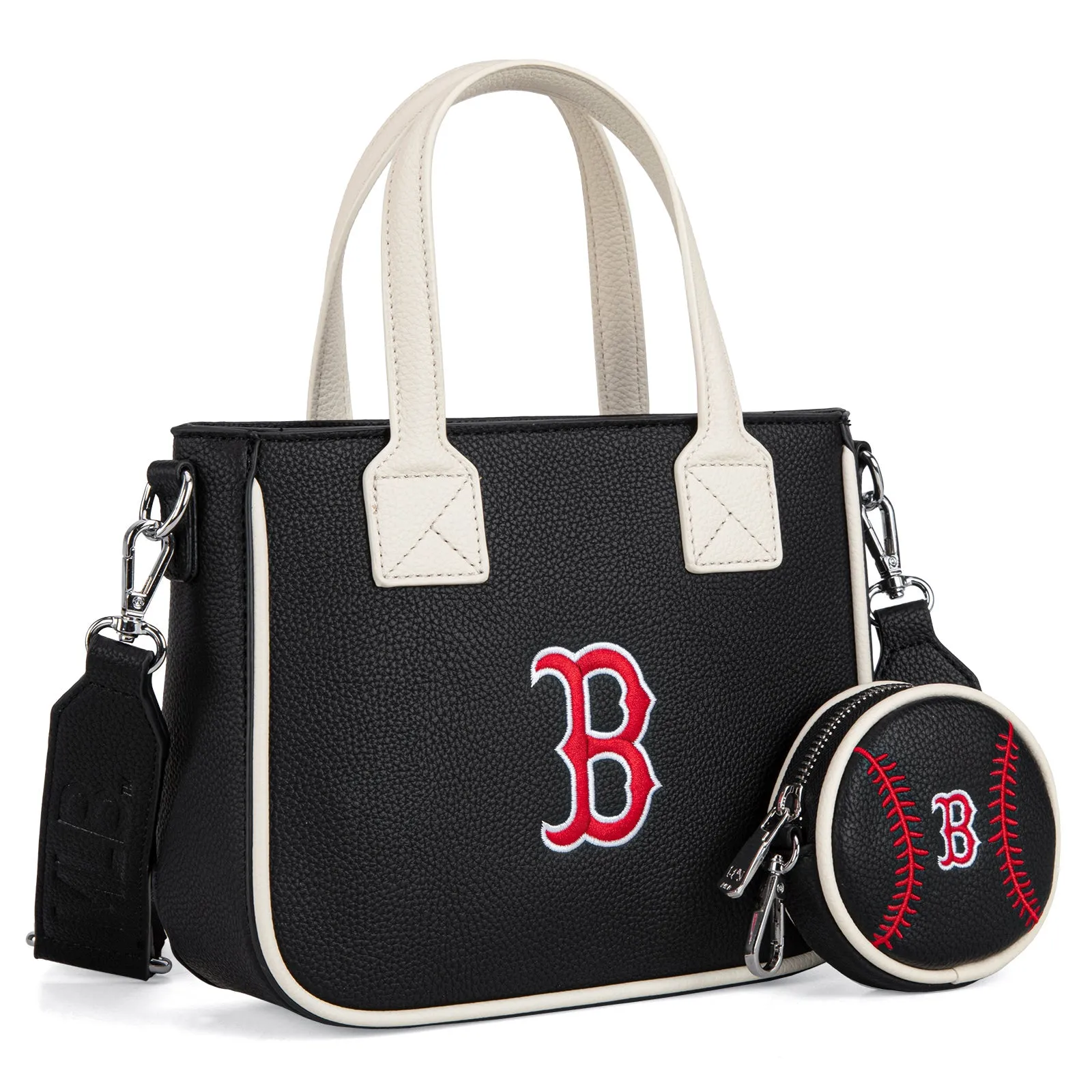 MLB-BR103 MLB Boston Red Sox Team Tote/Crossbody with Baseball Coin Pouch