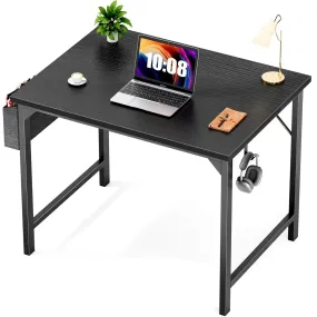 Modern Simple Style Wooden Work Office Desks with Storage Bag and Iron Hook