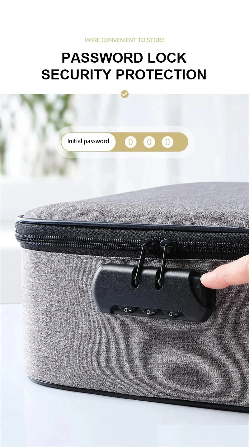 Multilayer Document Storage Bag with Password Lock