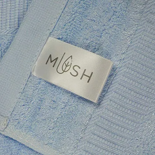 Mush Bamboo Hand Towel Set of 2 | 100% Bamboo | Ultra Soft, Absorbent & Quick Dry Towel for Daily use. Gym, Pool, Travel, Sports and Yoga | 75 X 35 cms | 600 GSM (Sky Blue)