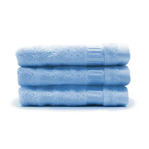 Mush Bamboo Hand Towel Set of 2 | 100% Bamboo | Ultra Soft, Absorbent & Quick Dry Towel for Daily use. Gym, Pool, Travel, Sports and Yoga | 75 X 35 cms | 600 GSM (Sky Blue)