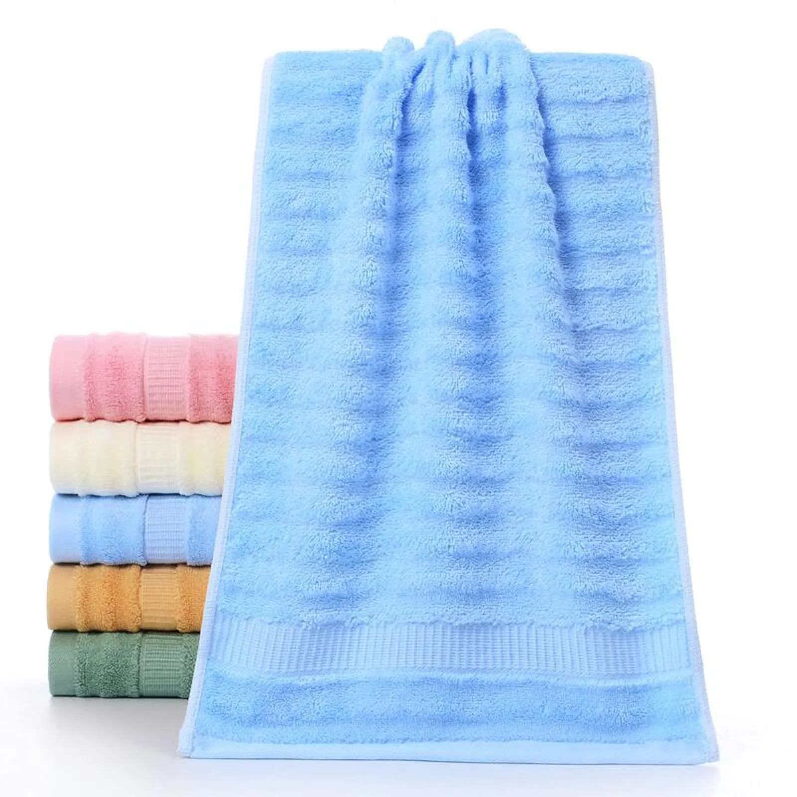 Mush Bamboo Hand Towel Set of 2 | 100% Bamboo | Ultra Soft, Absorbent & Quick Dry Towel for Daily use. Gym, Pool, Travel, Sports and Yoga | 75 X 35 cms | 600 GSM (Sky Blue)