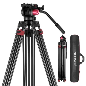 Neewer 200cm Heavy Duty Aluminum Alloy Camera Tripod Stand with 360°Fluid Drag Head