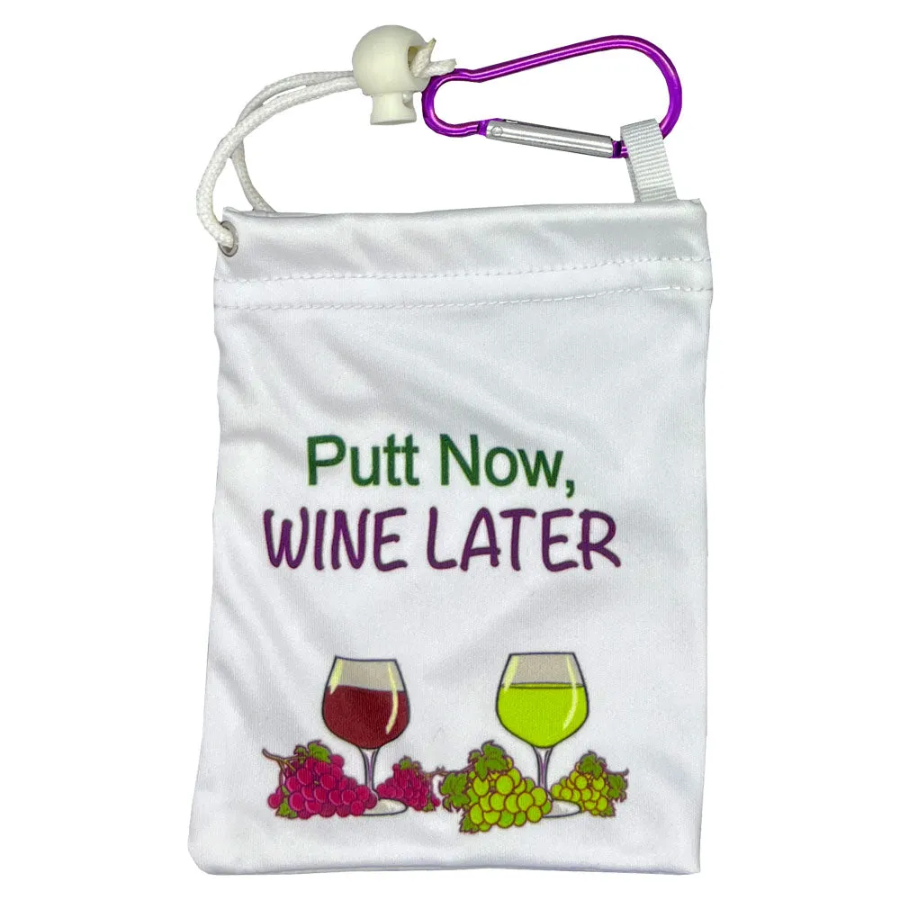 New Putt Now, Wine Later Golf Tee Bag