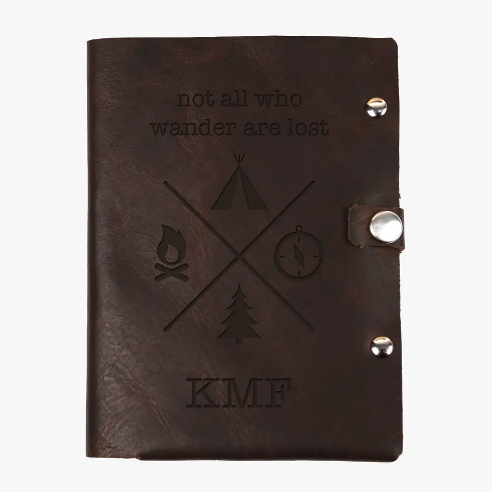 Not All Who Wander Are Lost Custom Leather Passport Holder