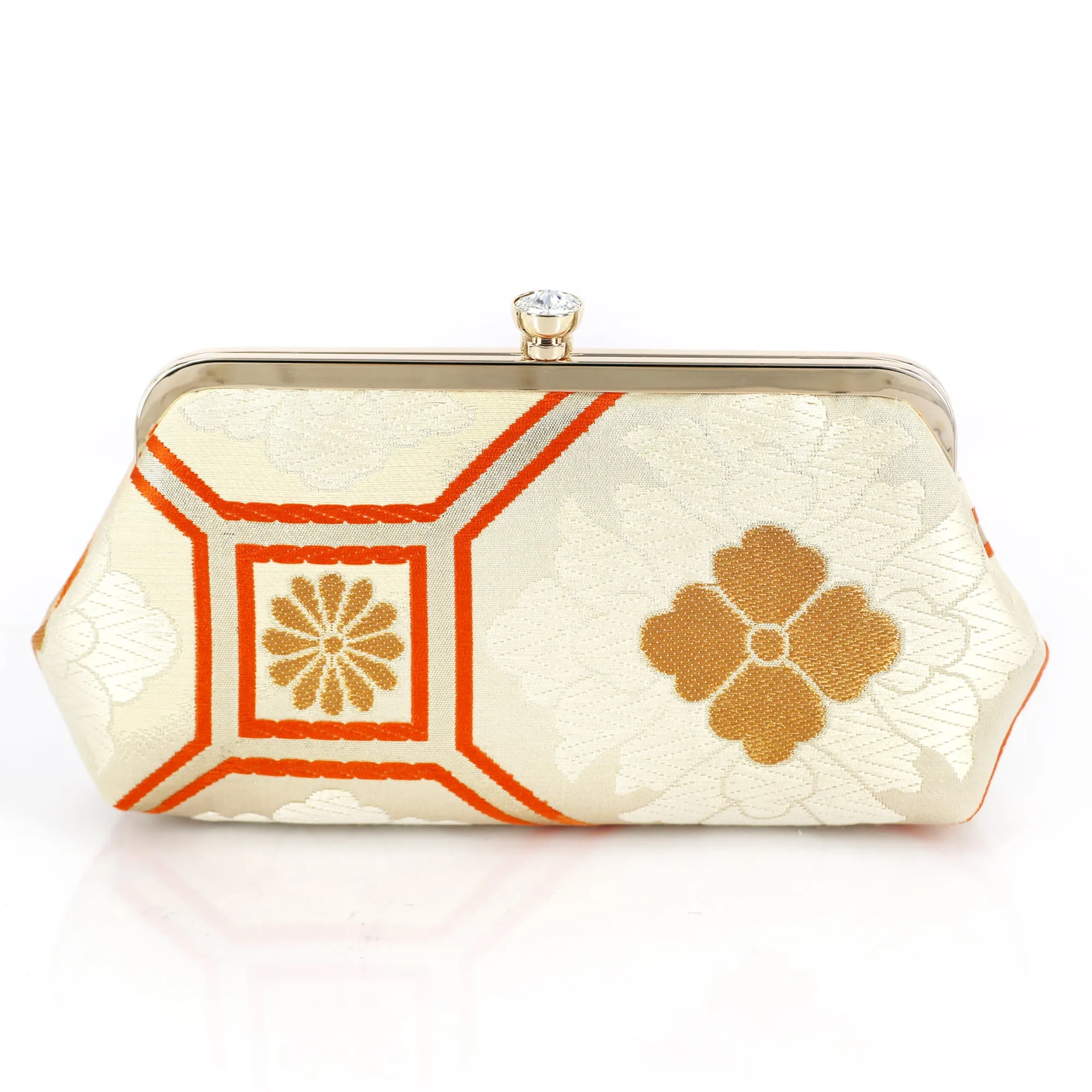 [One of a Kind] Chrysanthemum & Peony Kimono Clutch Bag | Upcycled from vintage Japanese Obi