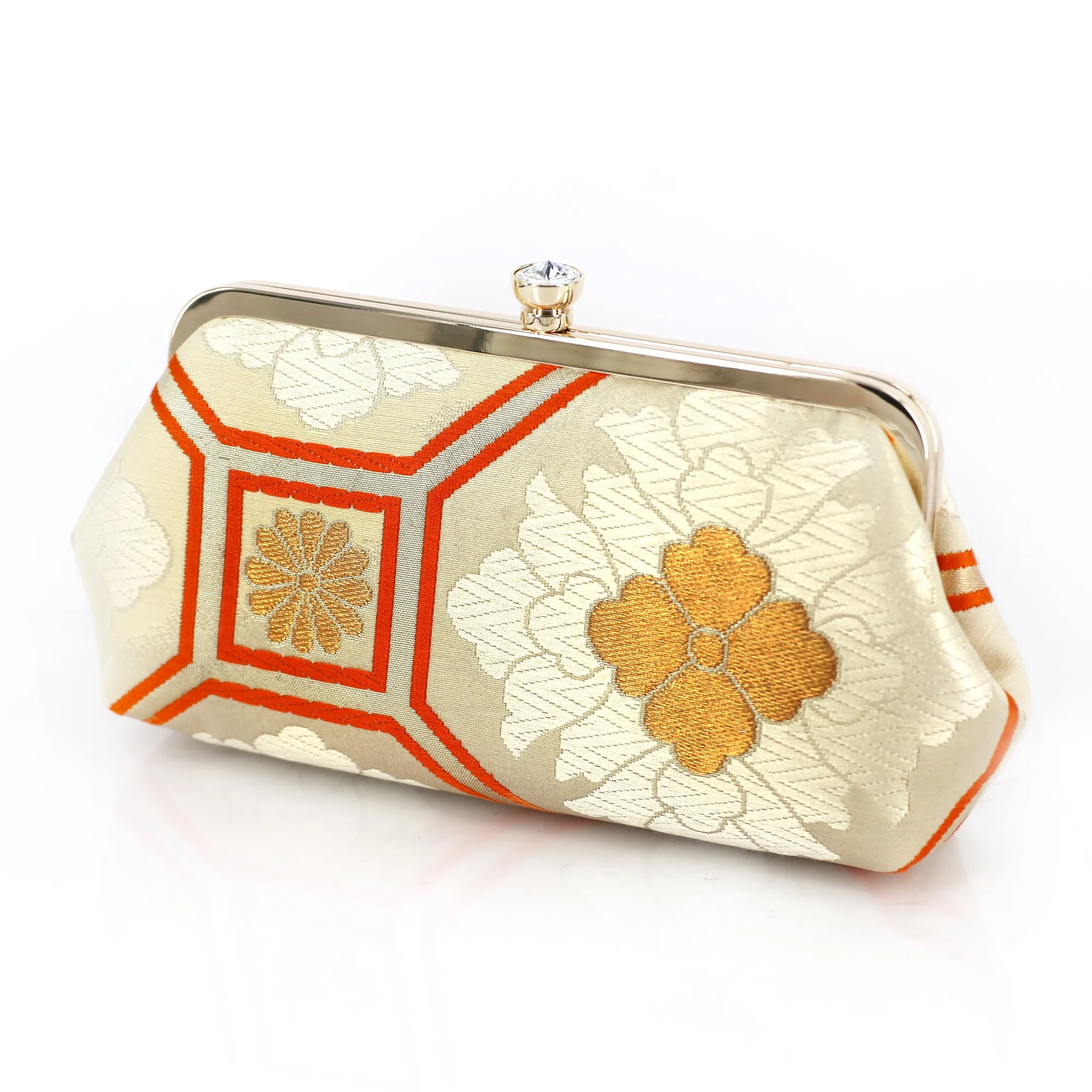 [One of a Kind] Chrysanthemum & Peony Kimono Clutch Bag | Upcycled from vintage Japanese Obi