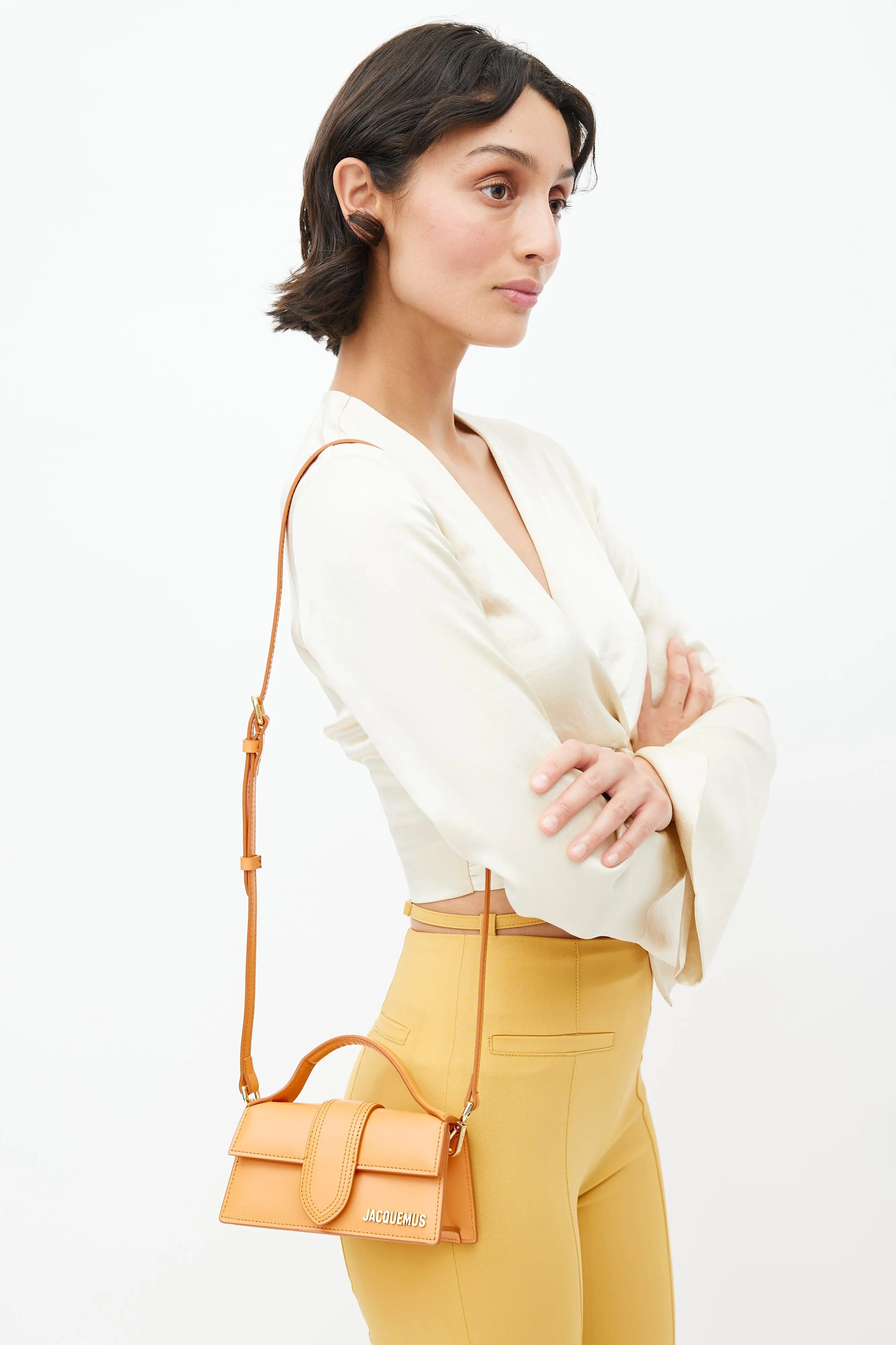 Orange Le Raphia Le Bambino Crossbody Bag