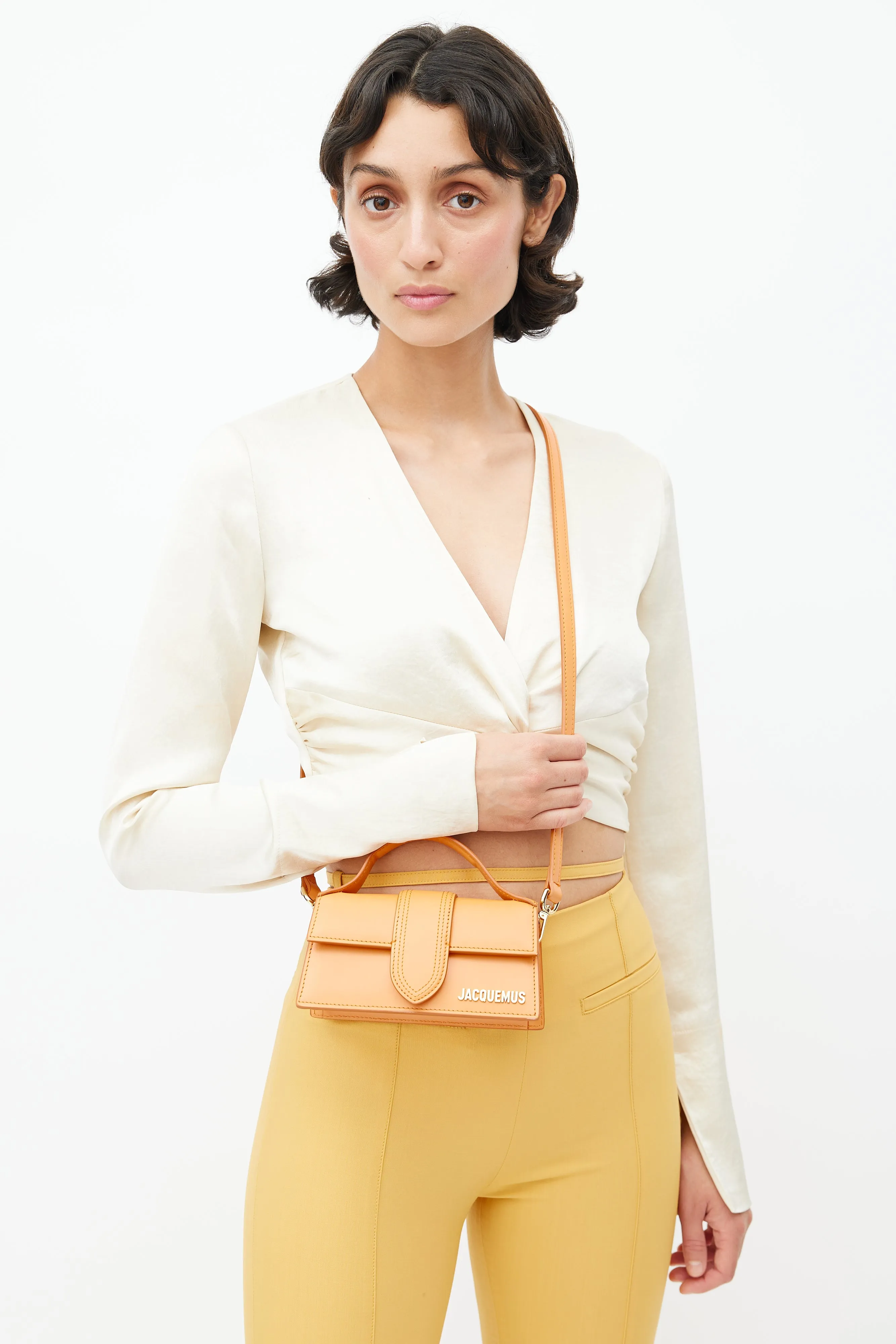 Orange Le Raphia Le Bambino Crossbody Bag