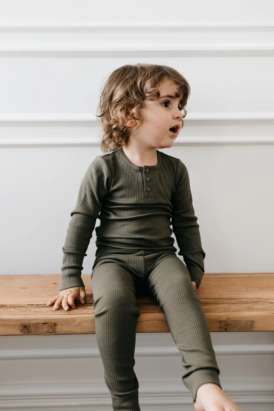 Organic Cotton Modal Elastane Legging - Olive