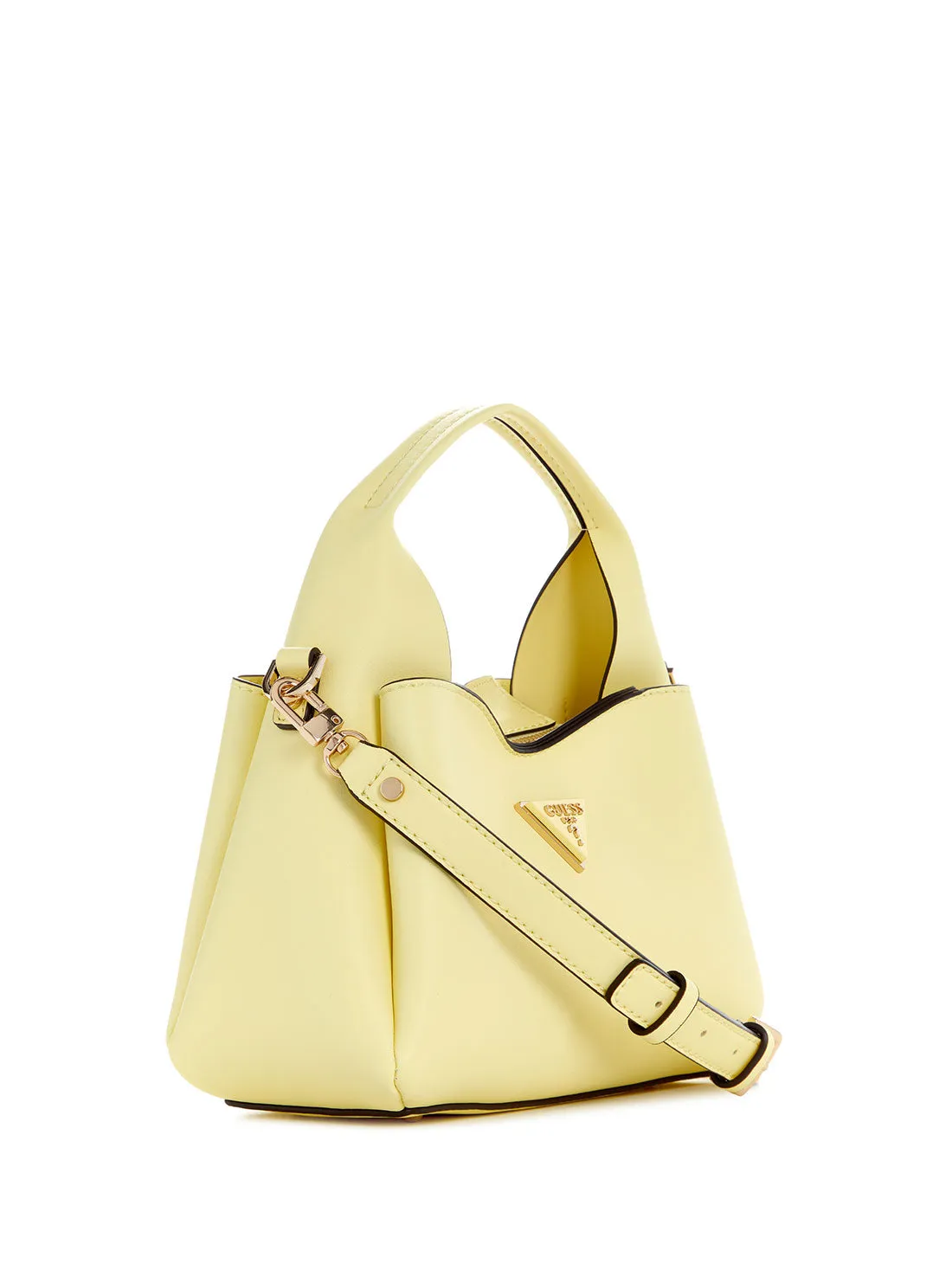 Pale Yellow Iwona Top Zip Crossbody Bag