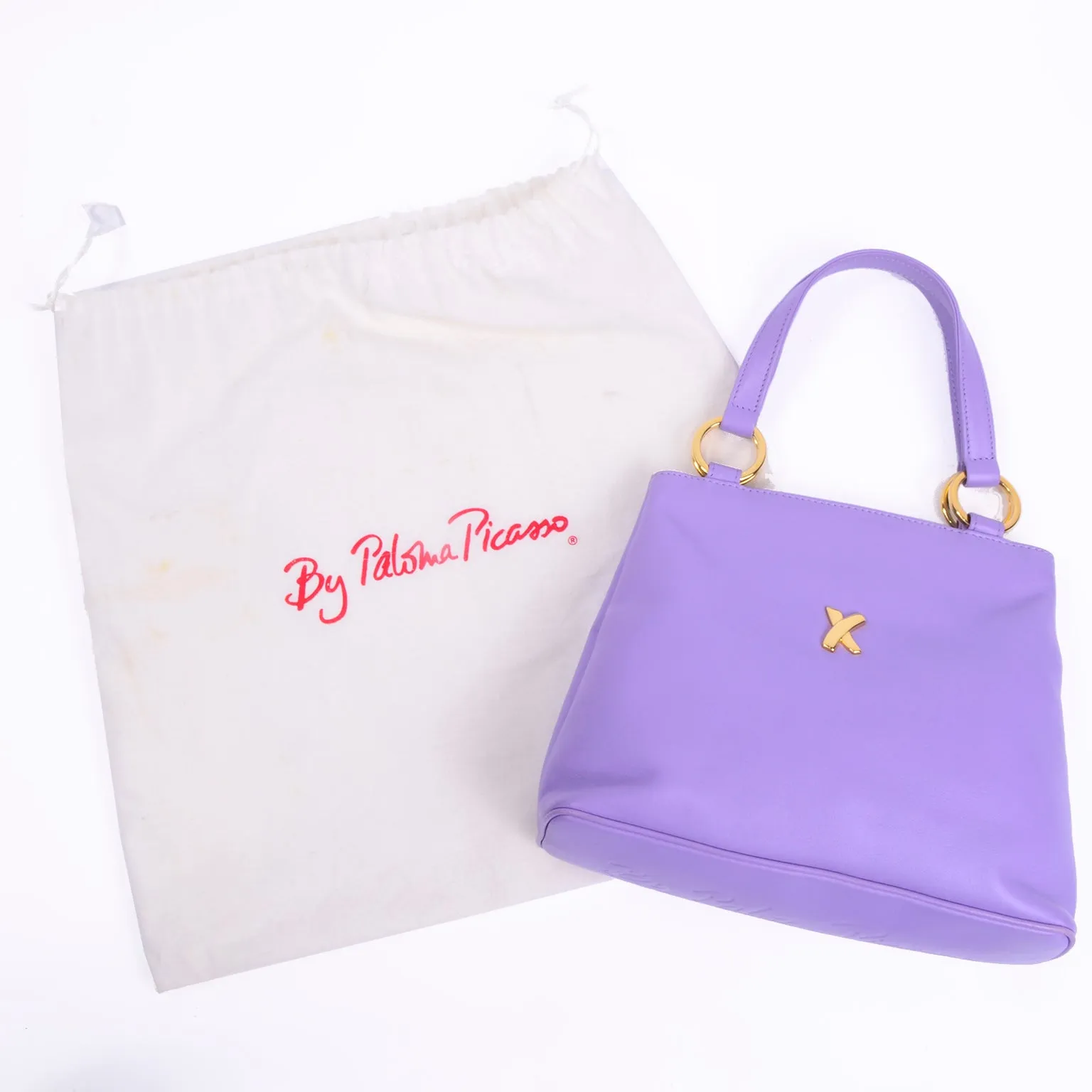 Paloma Picasso Vintage Lavender Purple Leather Handbag