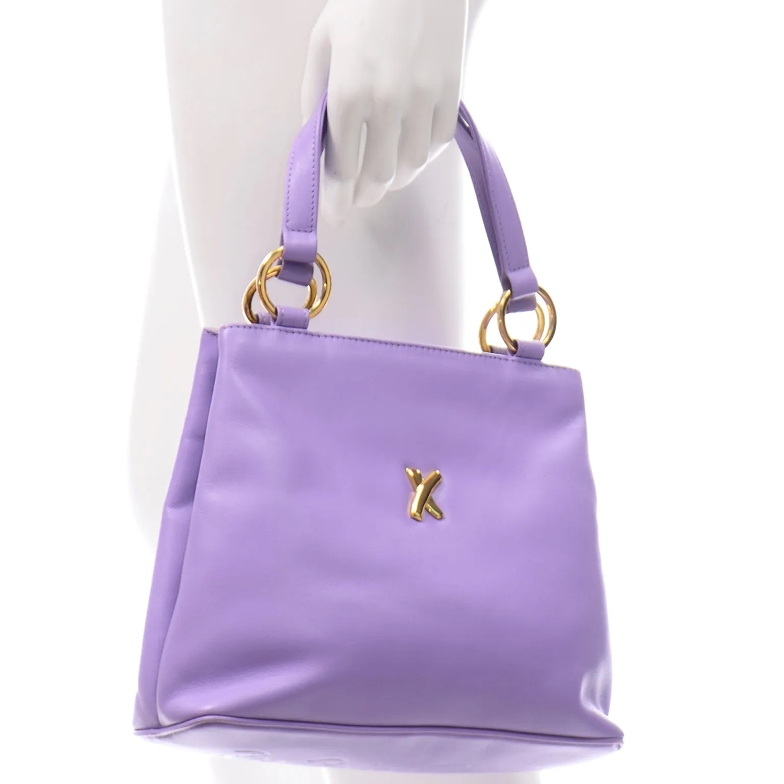 Paloma Picasso Vintage Lavender Purple Leather Handbag