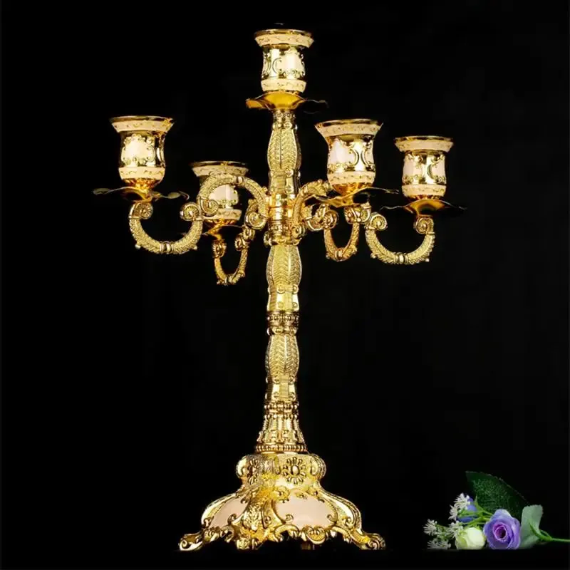 PEANDIM Luxury Gold Votive Candle Holders  Party Christmas Home Candlestick Wedding Table Centerpieces Candelabra Decoration