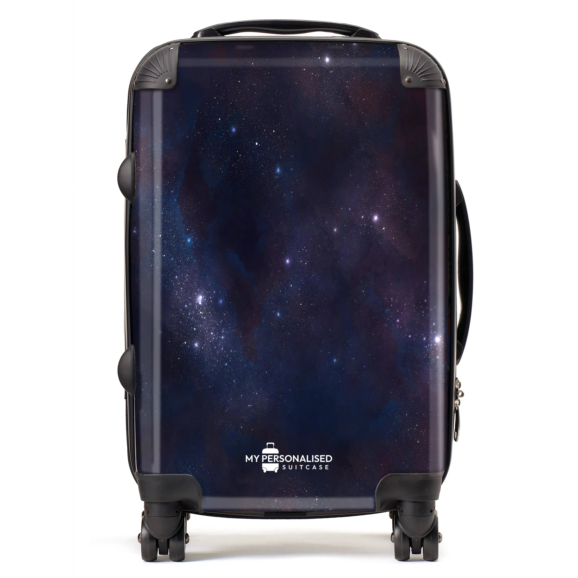 Personalised Awash with Stars Dark Purple and Blue Suitcase