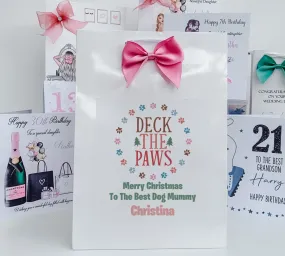 Personalised Christmas Dog Mum Gift Bag, Dog Dad Gift Bag, Doggy Mum, Doggy Dad, Personalised Best Dog Mum, Best Dog Dad