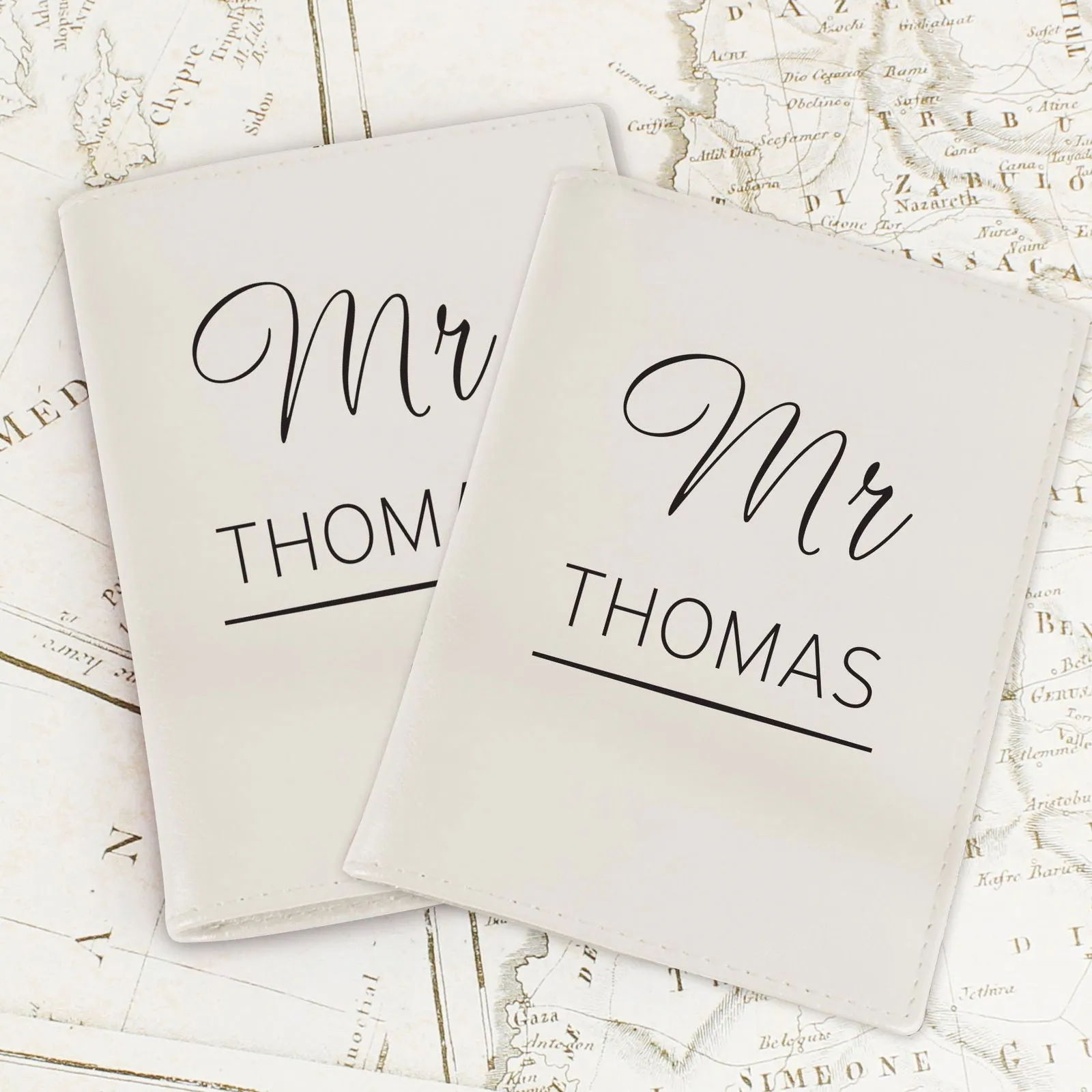 Personalised Couples Cream Passport Holders