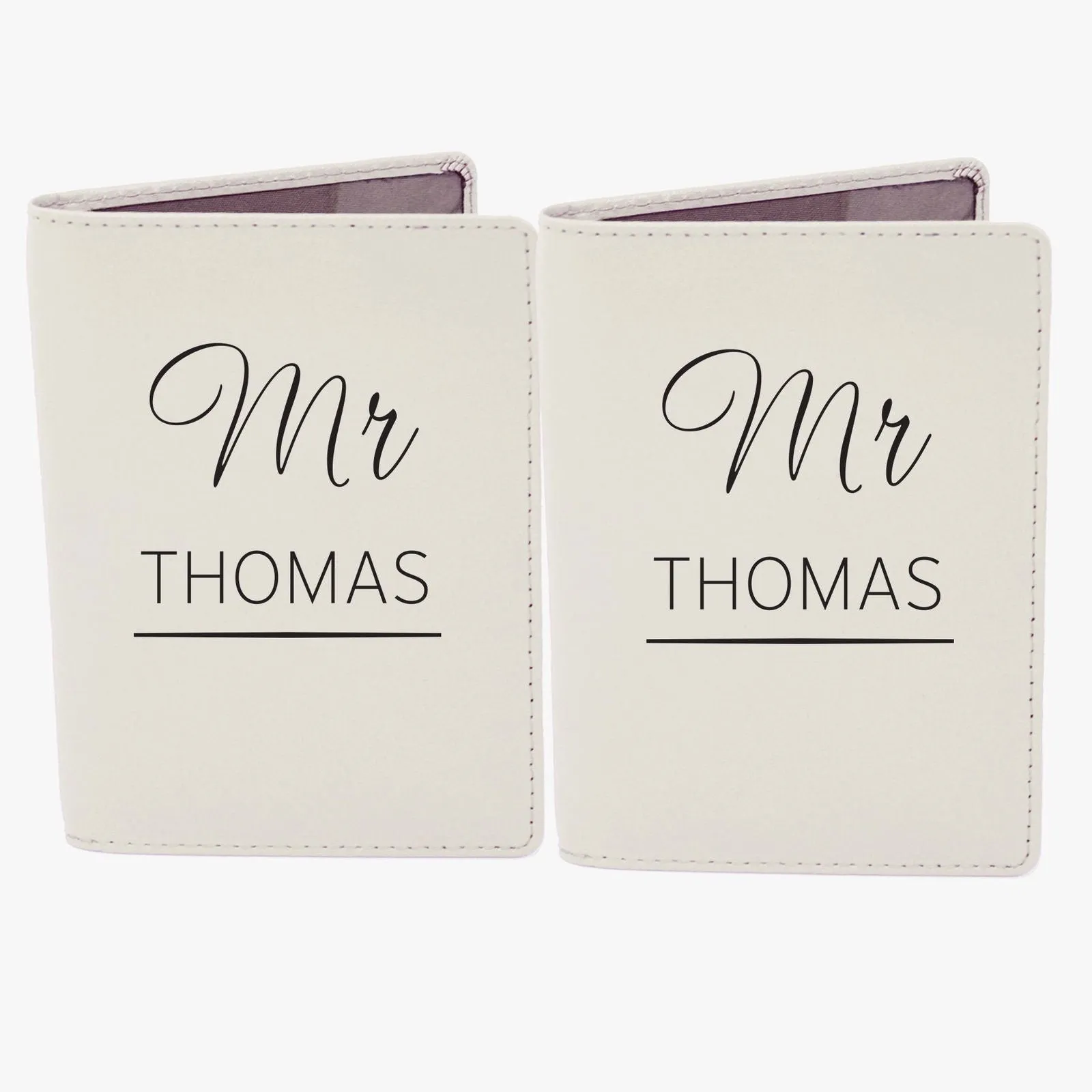 Personalised Couples Cream Passport Holders