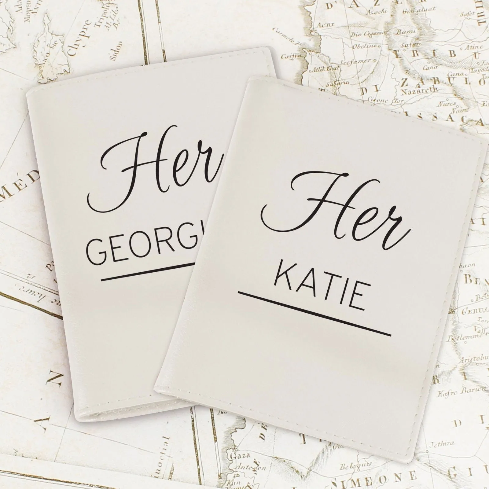 Personalised Couples Cream Passport Holders