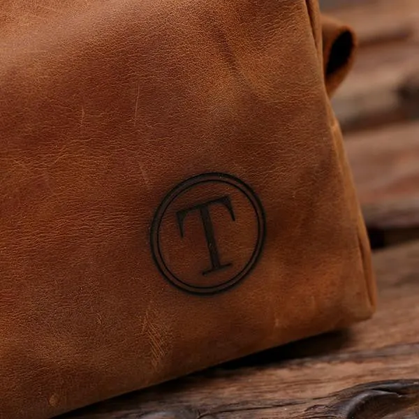 Personalised Leather Toiletry Bag