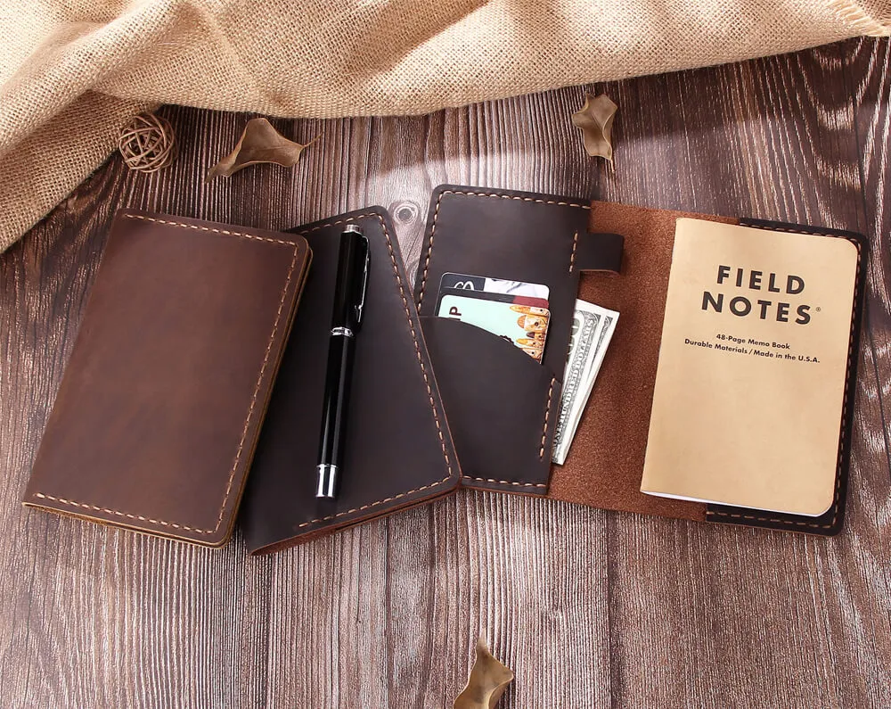 Personalized Field Notes Cover with Pen Holder for 3.5"x5.5" Notebooks