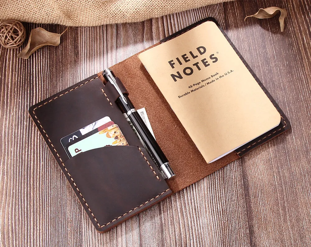 Personalized Field Notes Cover with Pen Holder for 3.5"x5.5" Notebooks