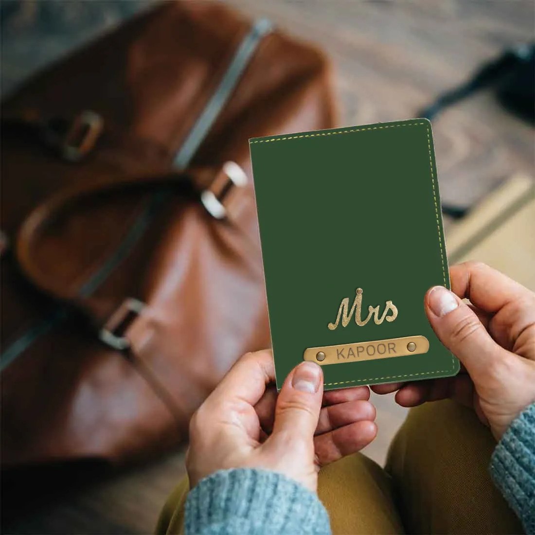 Personalized Name Mr & Mrs Passport Cover for Couples Travel Gifts with Charm