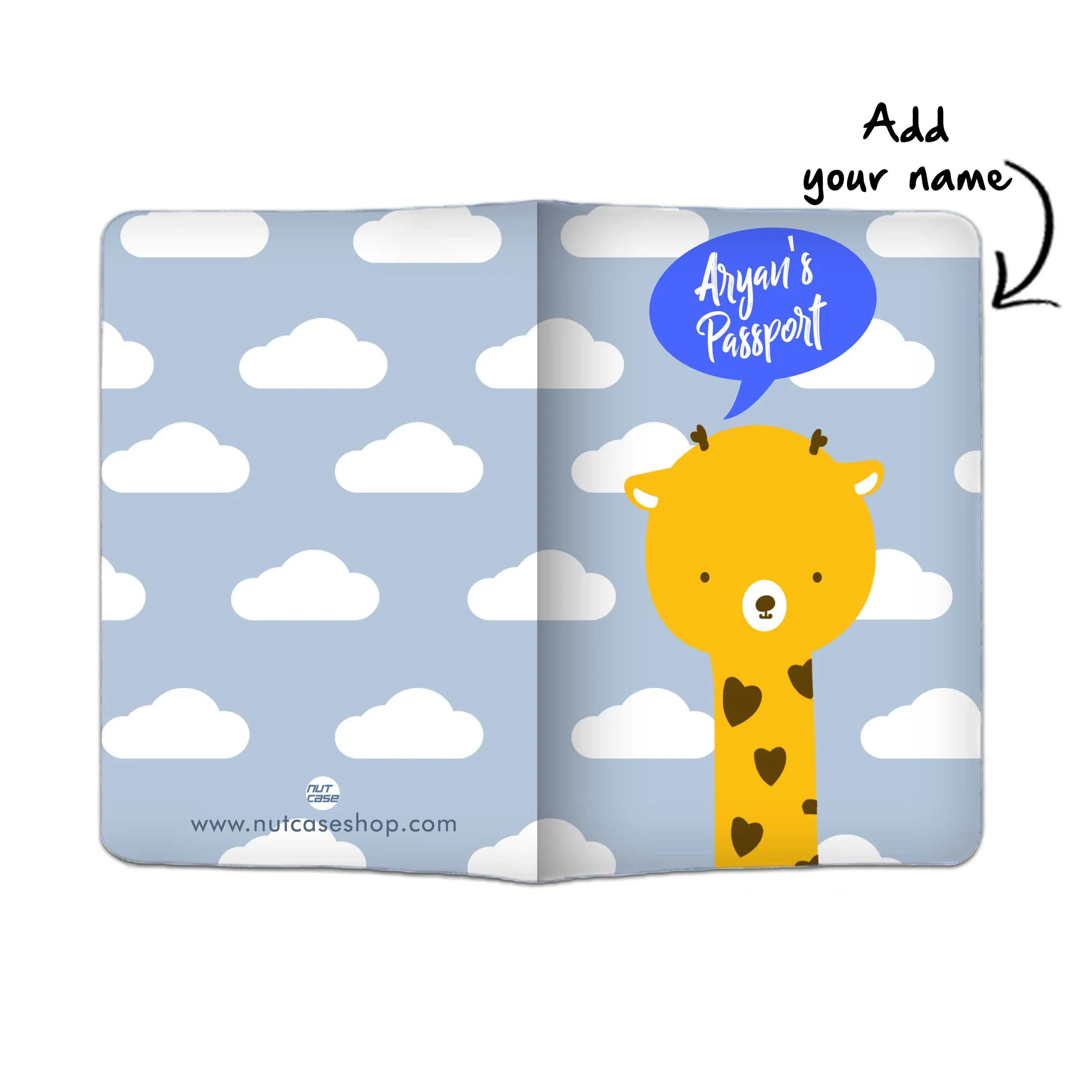 Personalized Passport Cover Travel Luggage Tag - Cute Giraff