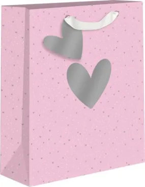 Pink Heart Medium Gift Bag