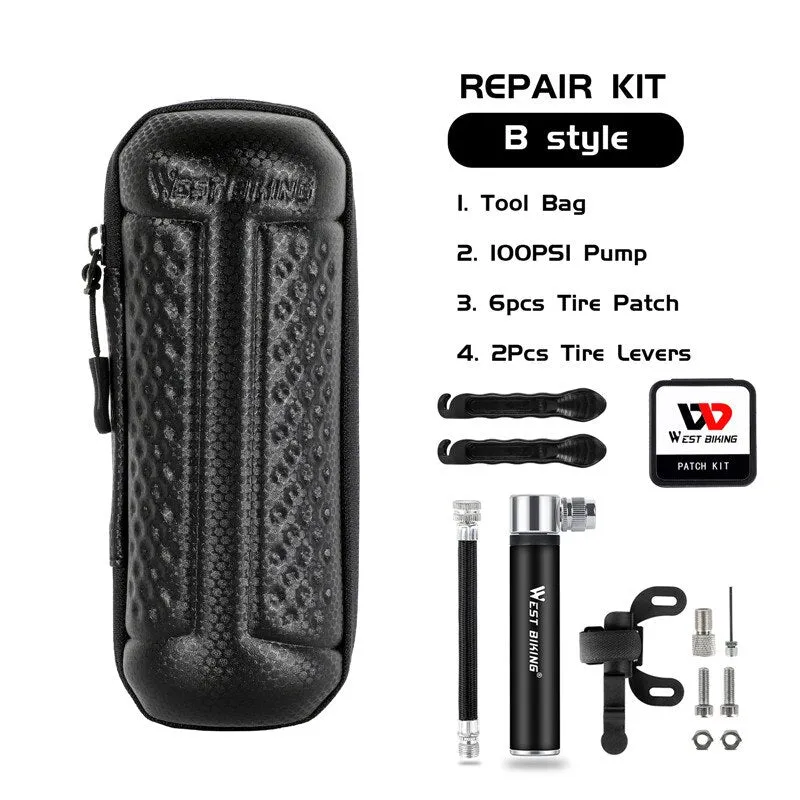 Portable Bicycle Repair Tool Kit Storage Bag Bike Pump Tire Tyre Lever Bottle Cage Cycling Repair Tools Kits Set