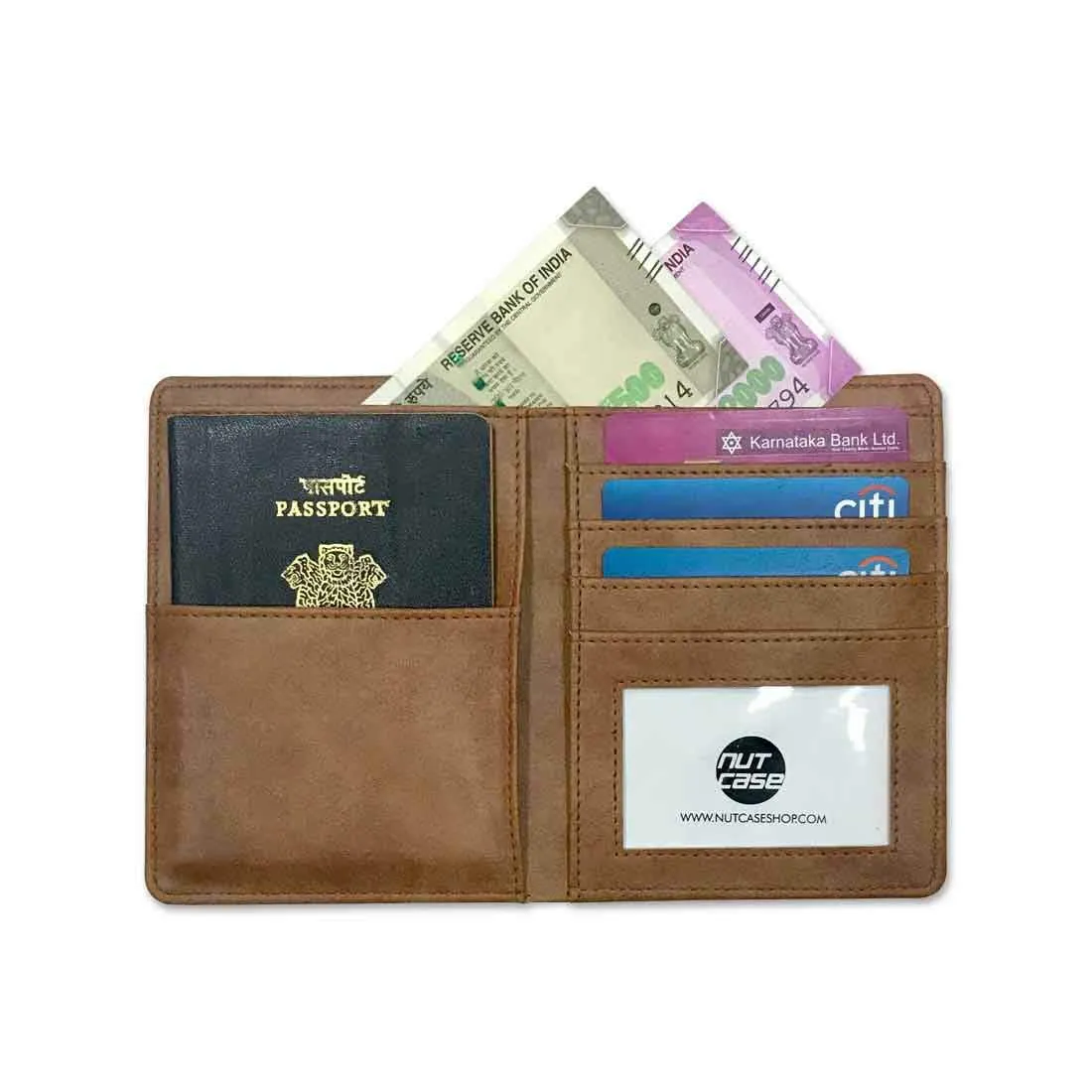 PU Leather Passport Cover Travel Wallet   - Let's Explore