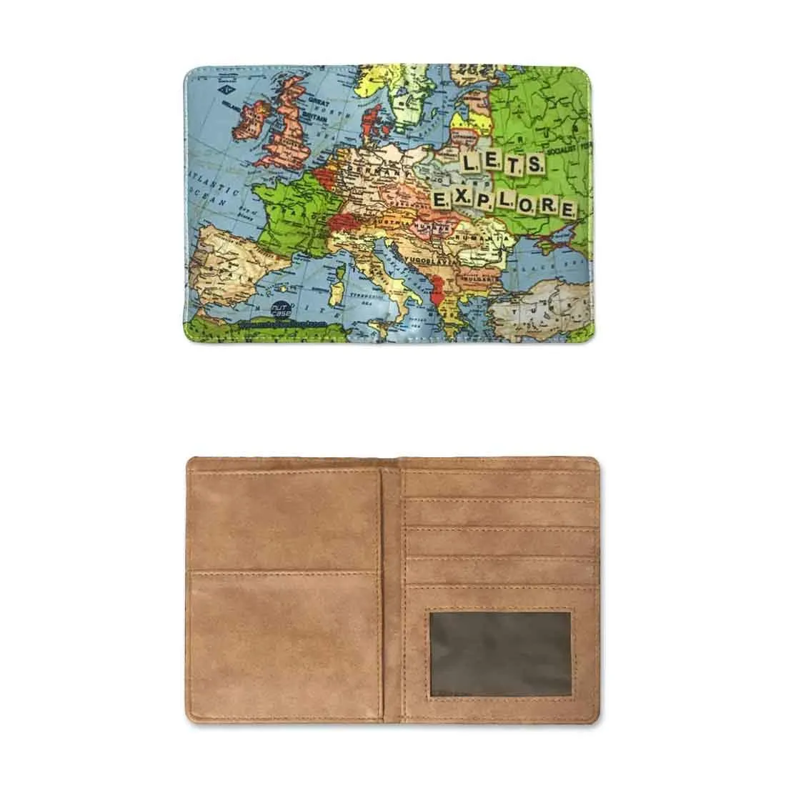 PU Leather Passport Cover Travel Wallet   - Let's Explore