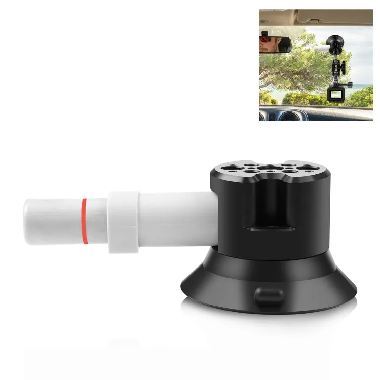 PULUZ 3 inch Car Single Pump Suction Cup Aluminum Alloy Mount (Black)