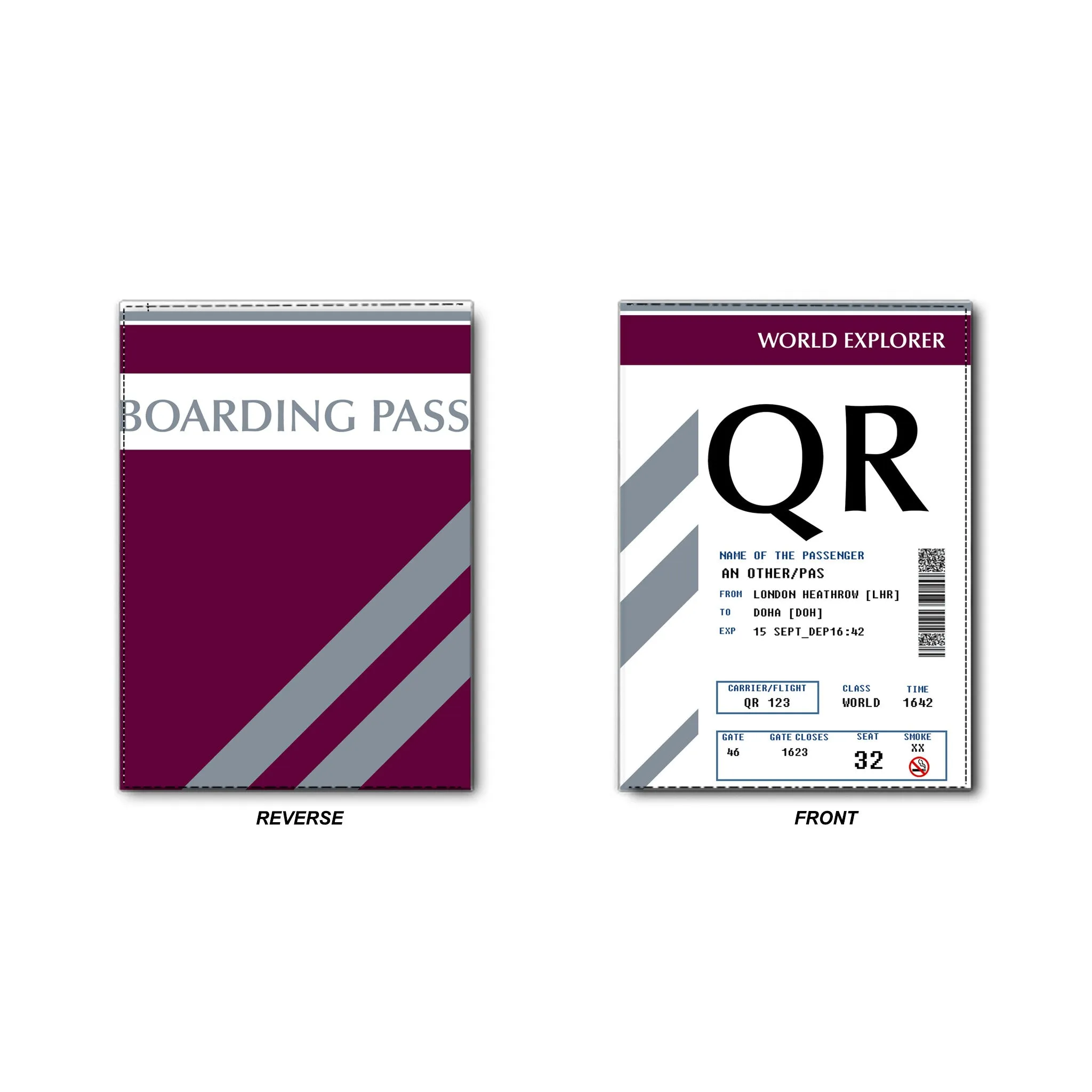 Qatar Boarding Pass - Passport Cover