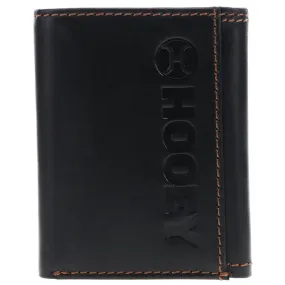 "Hooey Classic" Smooth Black Trifold Wallet - HTF001-BK