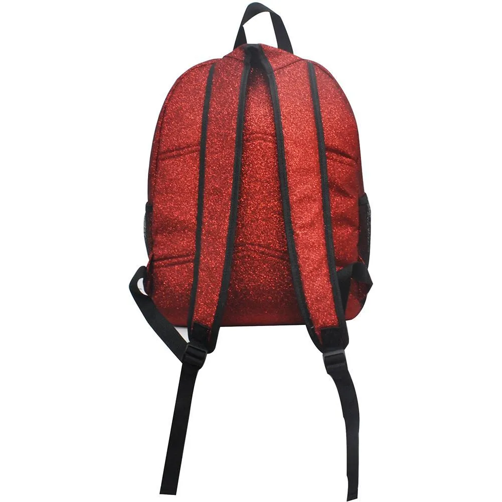 Red Glitter NGIL Canvas Backpack